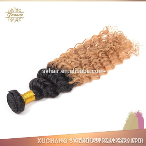 wholesale price brazilian ombre weave hair Hot sale deep wave two tone hair,100% human ombre hair brazilian remy hair weave